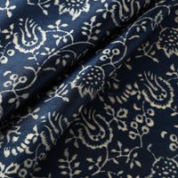 Blue - Mashru Silk Kutch Hand Block Printed Fabric 28