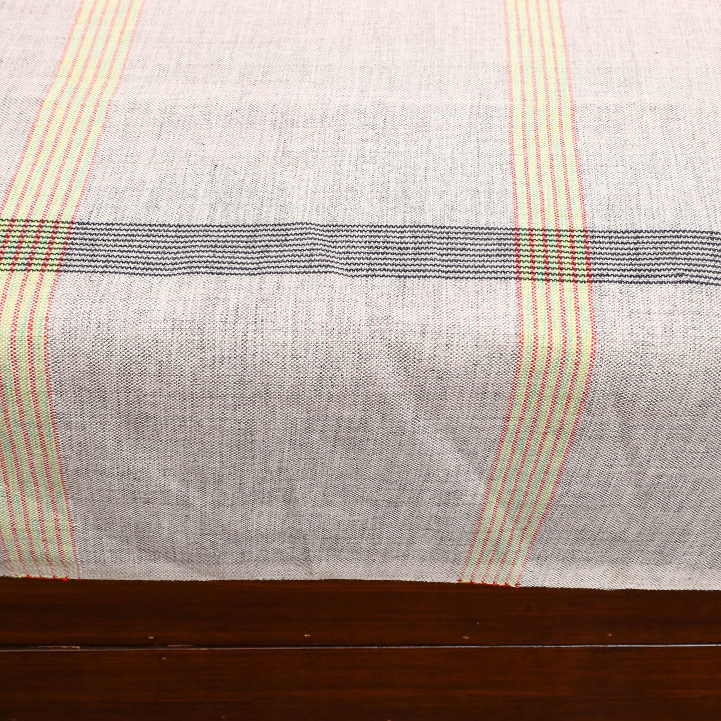 Grey - Plain Cotton Double Handloom Bed Cover (98 x 90 in) 13