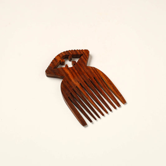 Hand Carved Sheesham Wood Comb (Small)