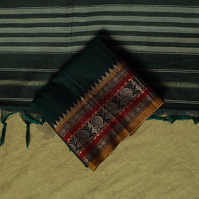Dharwad Cotton 3pc Unstitched Dress Material Suit Set with Woven Border 60