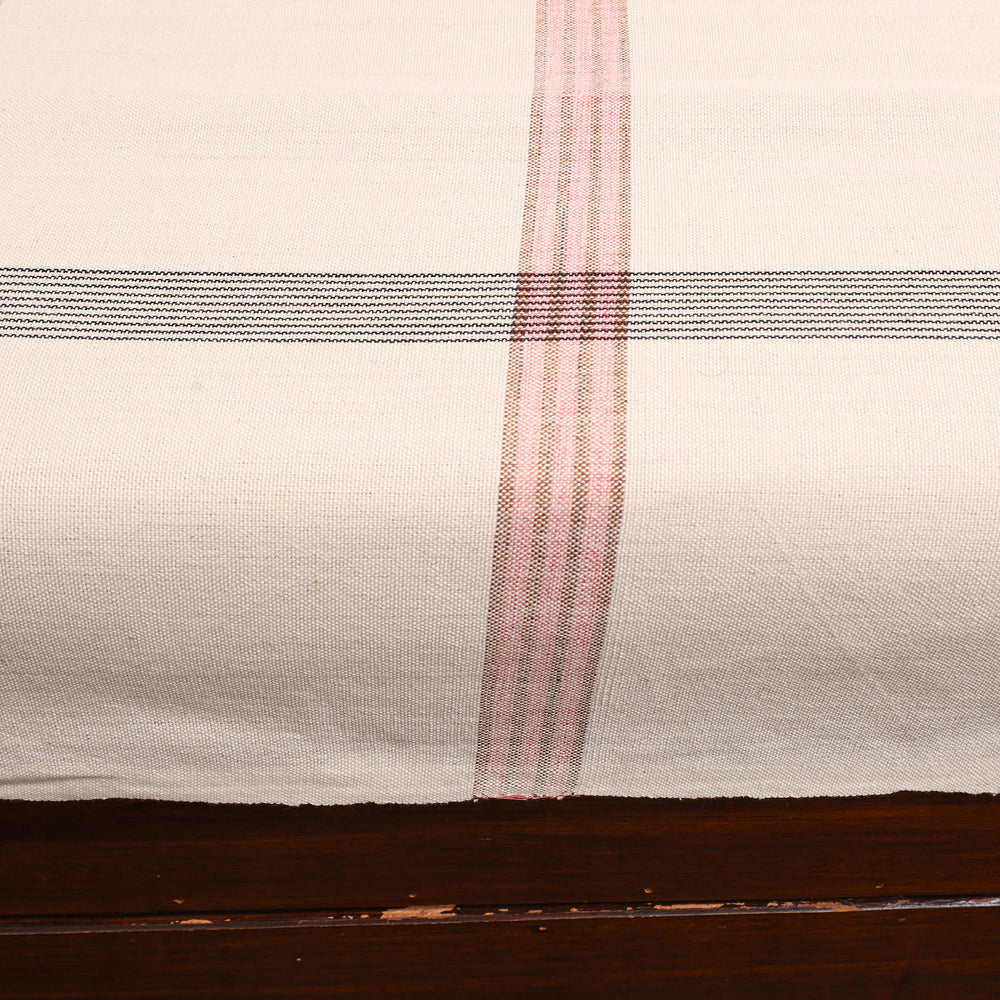 White - Plain Cotton Double Handloom Bed Cover (98 x 90 in) 15