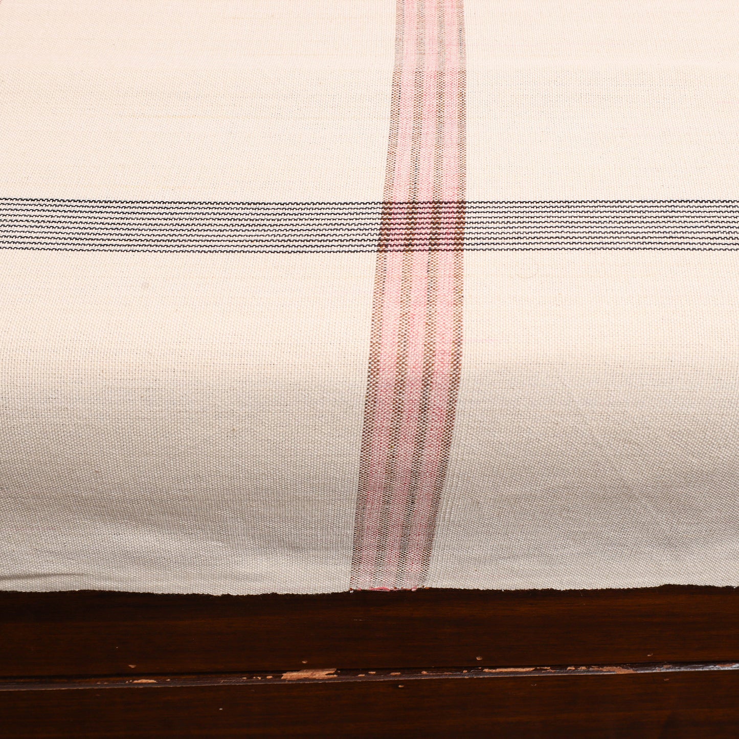 White - Plain Cotton Double Handloom Bed Cover (98 x 90 in) 15