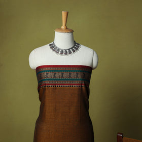 Dharwad Cotton 3pc Unstitched Dress Material Suit Set with Woven Border 62