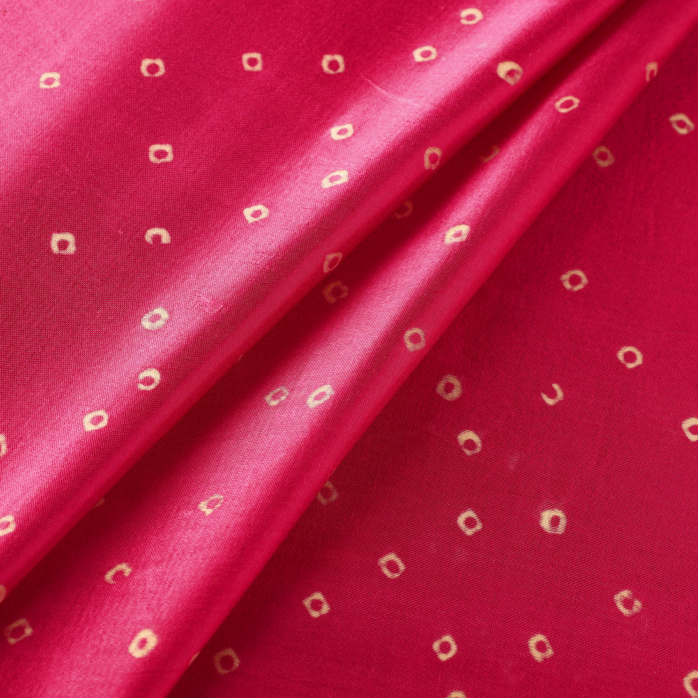 Pink - Mashru Silk Kutch Hand Block Printed Fabric 34