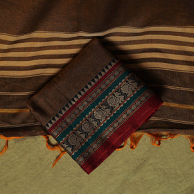 Dharwad Cotton 3pc Unstitched Dress Material Suit Set with Woven Border 62