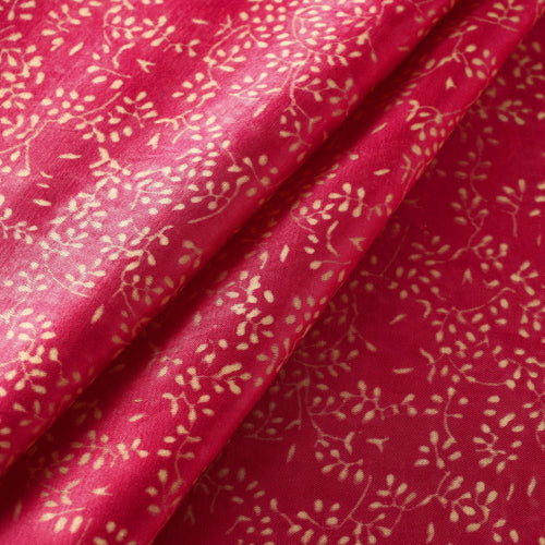 Pink - Mashru Silk Kutch Hand Block Printed Fabric 36