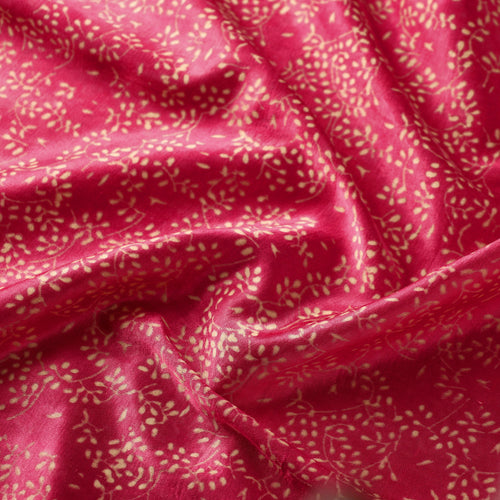 Pink - Mashru Silk Kutch Hand Block Printed Fabric 36