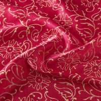 Pink - Mashru Silk Kutch Hand Block Printed Fabric 37