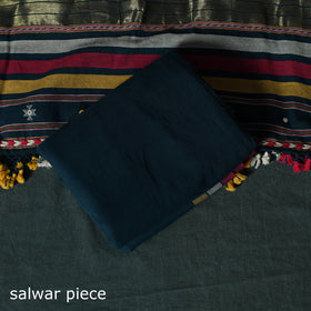 Blue - Kutch Bhujodi Handloom Kala Cotton 3pc Unstitched Dress Material Suit Set 26
