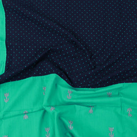 Green - patchwork cotton double jacquard bed sheet set 23