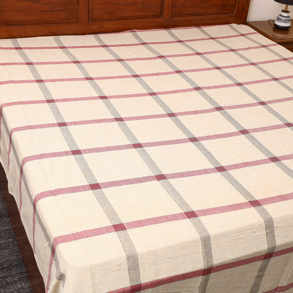 Yellow - Plain Cotton Double Handloom Bed Cover (98 x 90 in) 20