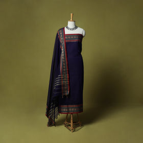 Dharwad Cotton 3pc Unstitched Dress Material Suit Set with Woven Border 66