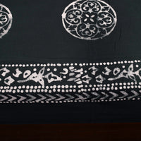 Black - Cotton Double Hand Batik Print Bed Sheet Set 17