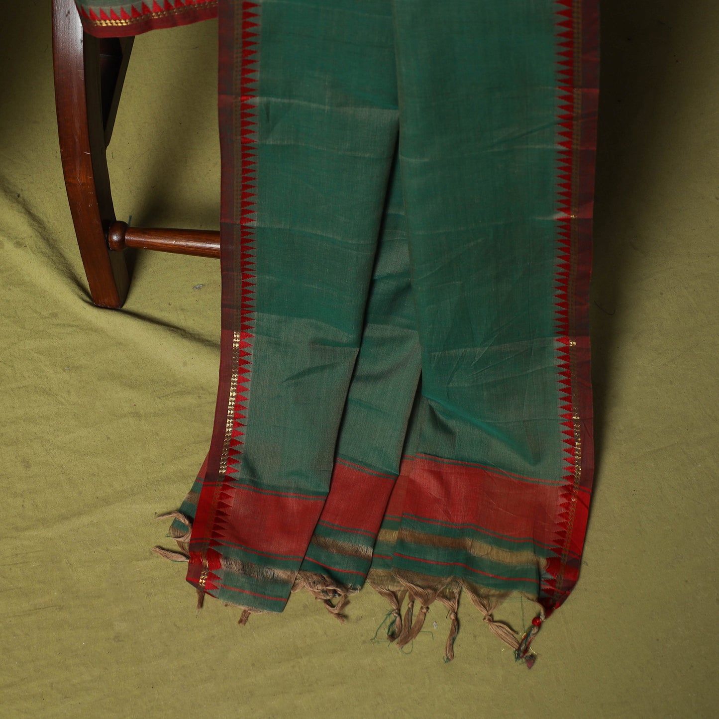 Dharwad Cotton 3pc Unstitched Dress Material Suit Set with Woven Zari Border 68