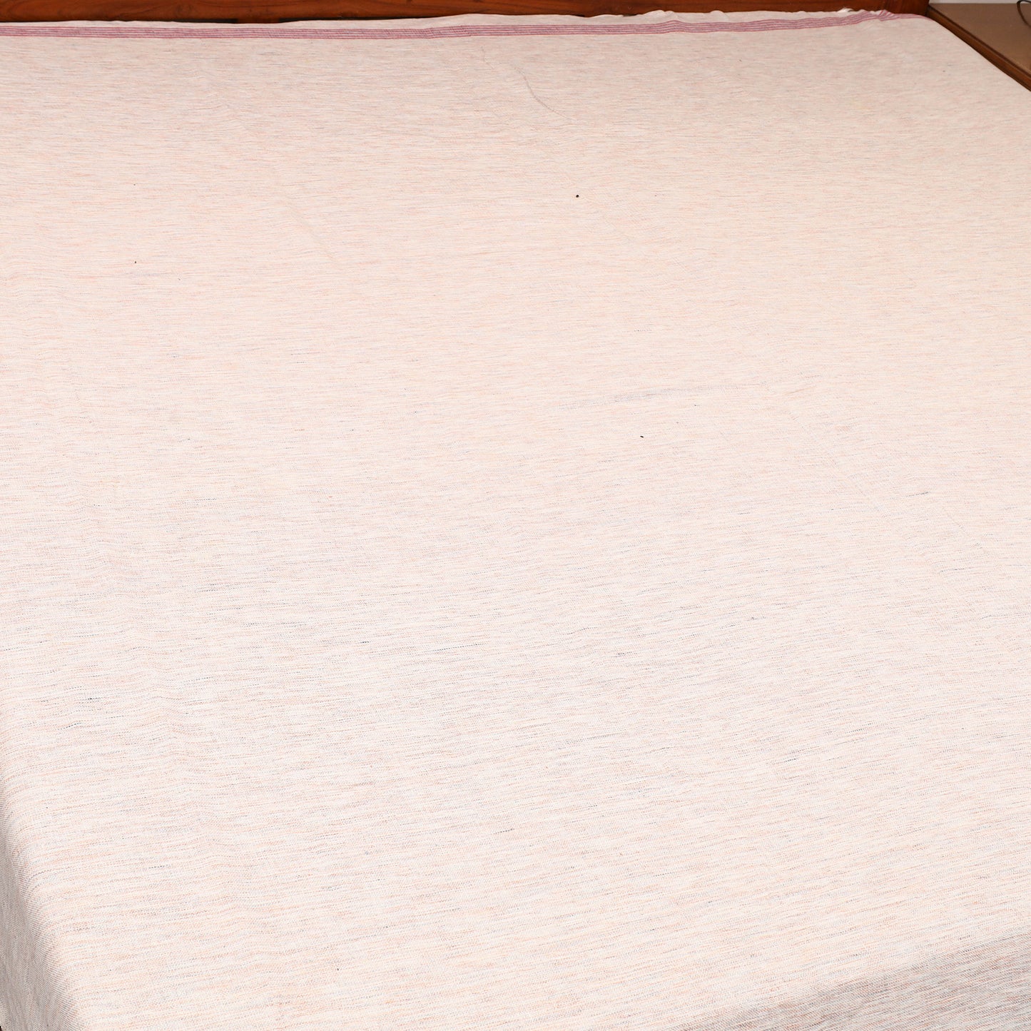 Beige - Plain Cotton Double Handloom Bed Cover (98 x 90 in) 22