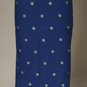 Blue - 2pc Unstitched Jacquard Dress Material with Jewellery Set 24