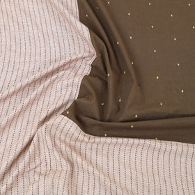 Buy Beige Patchwork Cotton Double Jacquard Bed Sheet Set