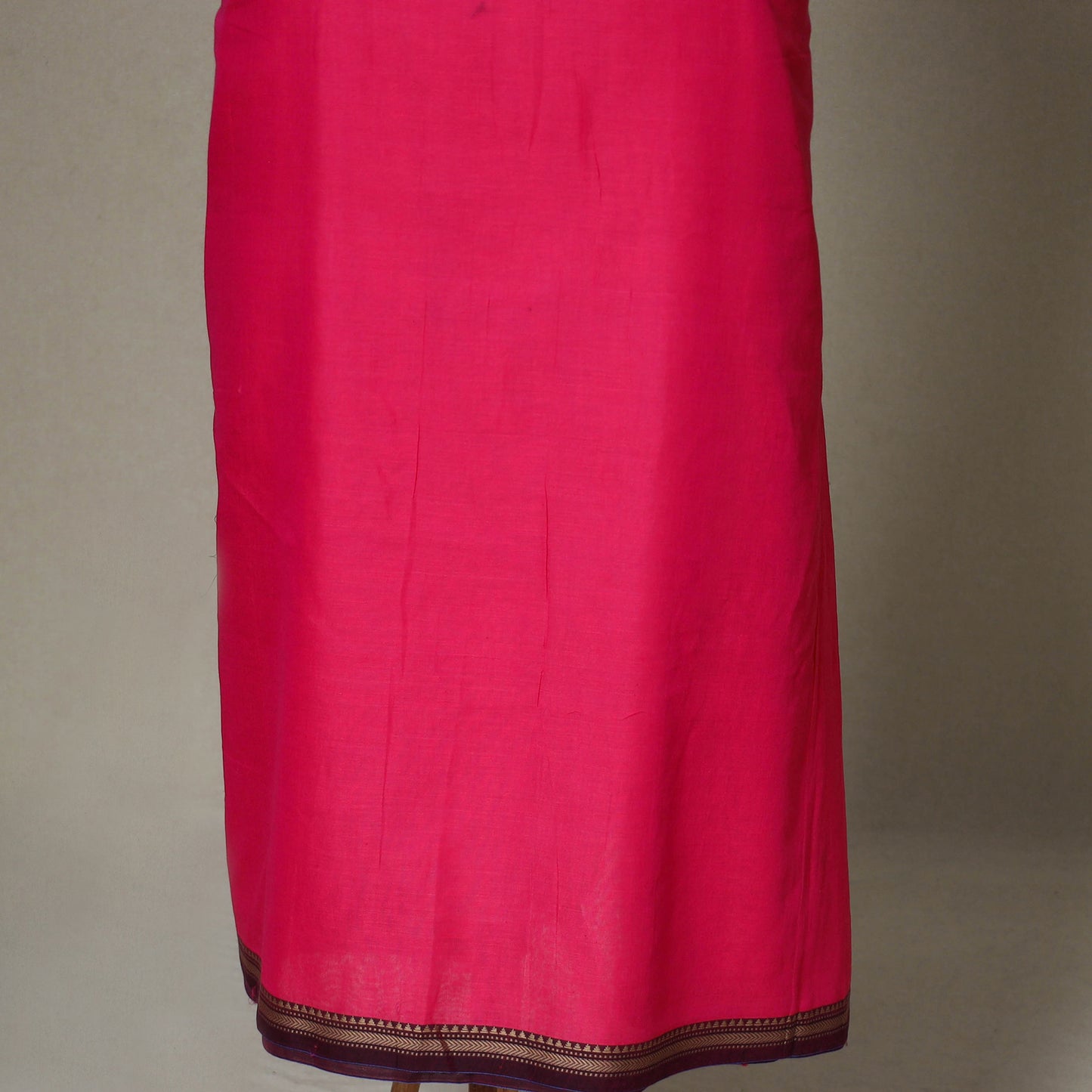 Pink - 2pc unstitched dharwad dress material with jewellery