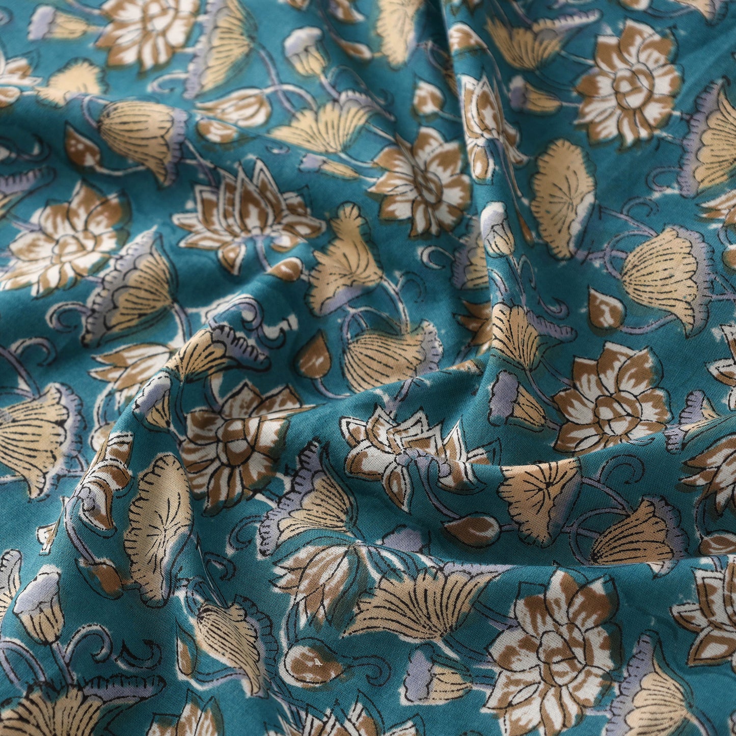 Green - Pure Cotton Sanganeri Print Fabric 01