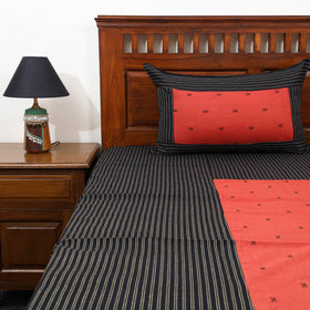 Black - patchwork cotton double jacquard bed sheet set 27