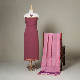 Pink - 2pc unstitched mangalagiri dress material