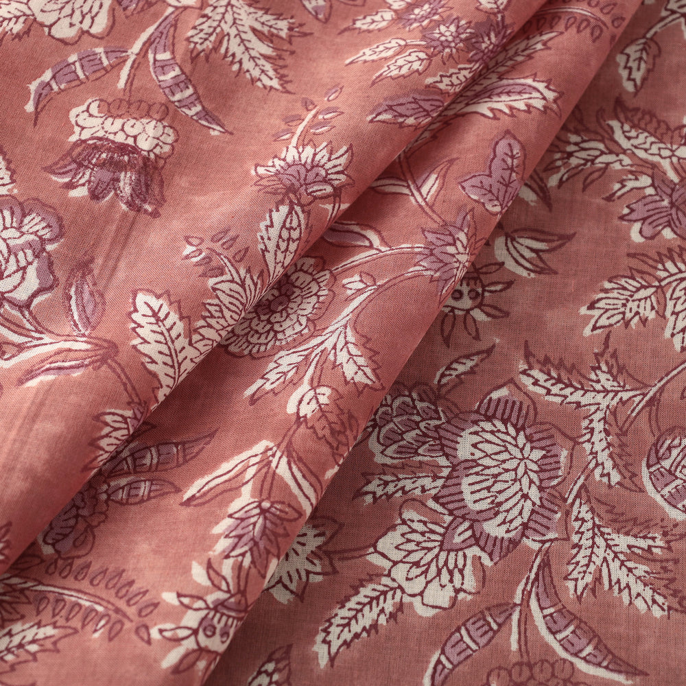 Peach - Pure Cotton Sanganeri Print Fabric 06