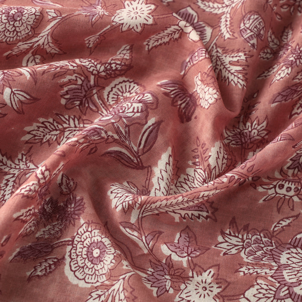 Peach - Pure Cotton Sanganeri Print Fabric 06