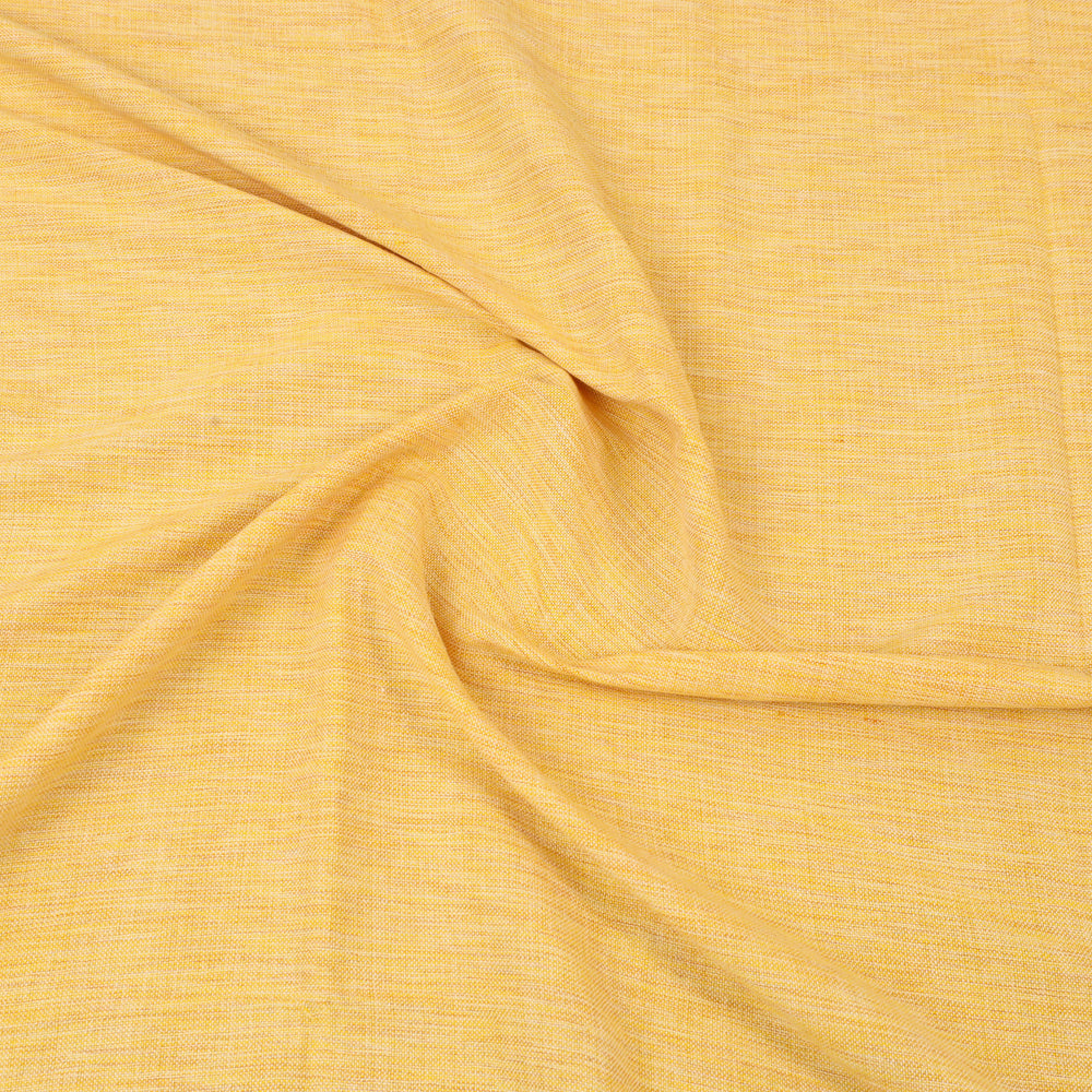 Yellow - Plain Cotton Double Handloom Bed Cover (98 x 90 in) 25