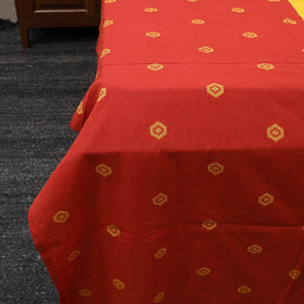 Buy Red Patchwork Cotton Double Jacquard Bed Sheet Set
