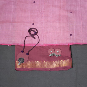 Pink - 2pc unstitched mangalagiri dress material