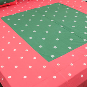 Red - patchwork cotton double jacquard bed sheet set 30