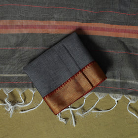 Dharwad Cotton 3pc Unstitched Dress Material Suit Set with Woven Zari Border 73
