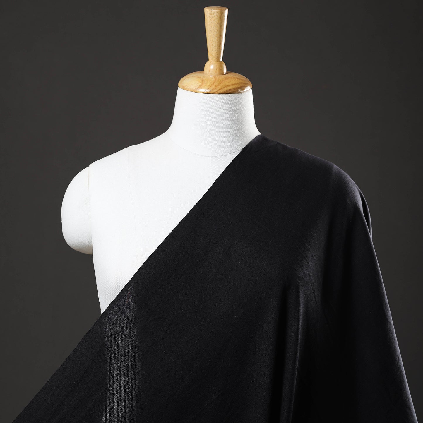 Black - Jhiri Pure Handloom Cotton Precut Fabric (2.1 meter) 14