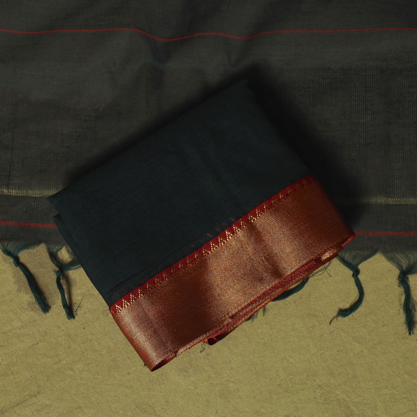 Dharwad Cotton 3pc Unstitched Dress Material Suit Set with Woven Zari Border 74