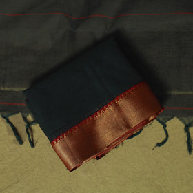 Dharwad Cotton 3pc Unstitched Dress Material Suit Set with Woven Zari Border 74