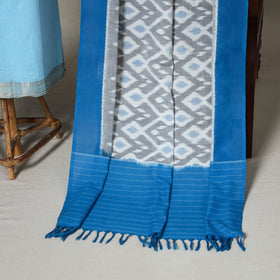 Blue - 2pc unstitched mangalagiri dress material