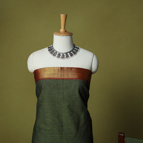 Dharwad Cotton 3pc Unstitched Dress Material Suit Set with Woven Zari Border 76