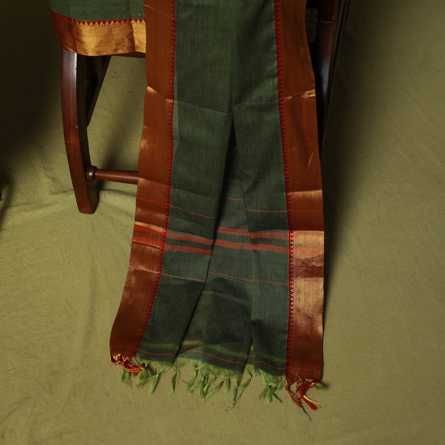 Dharwad Cotton 3pc Unstitched Dress Material Suit Set with Woven Zari Border 76