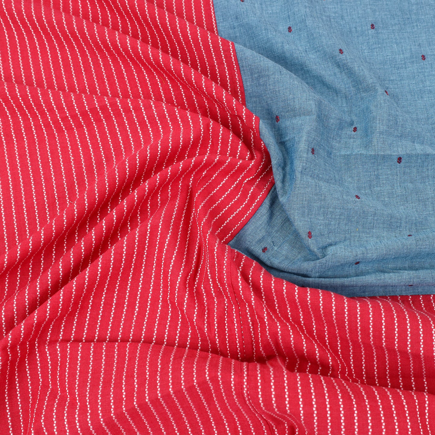 Buy Red Patchwork Cotton Double Jacquard Bed Sheet Set