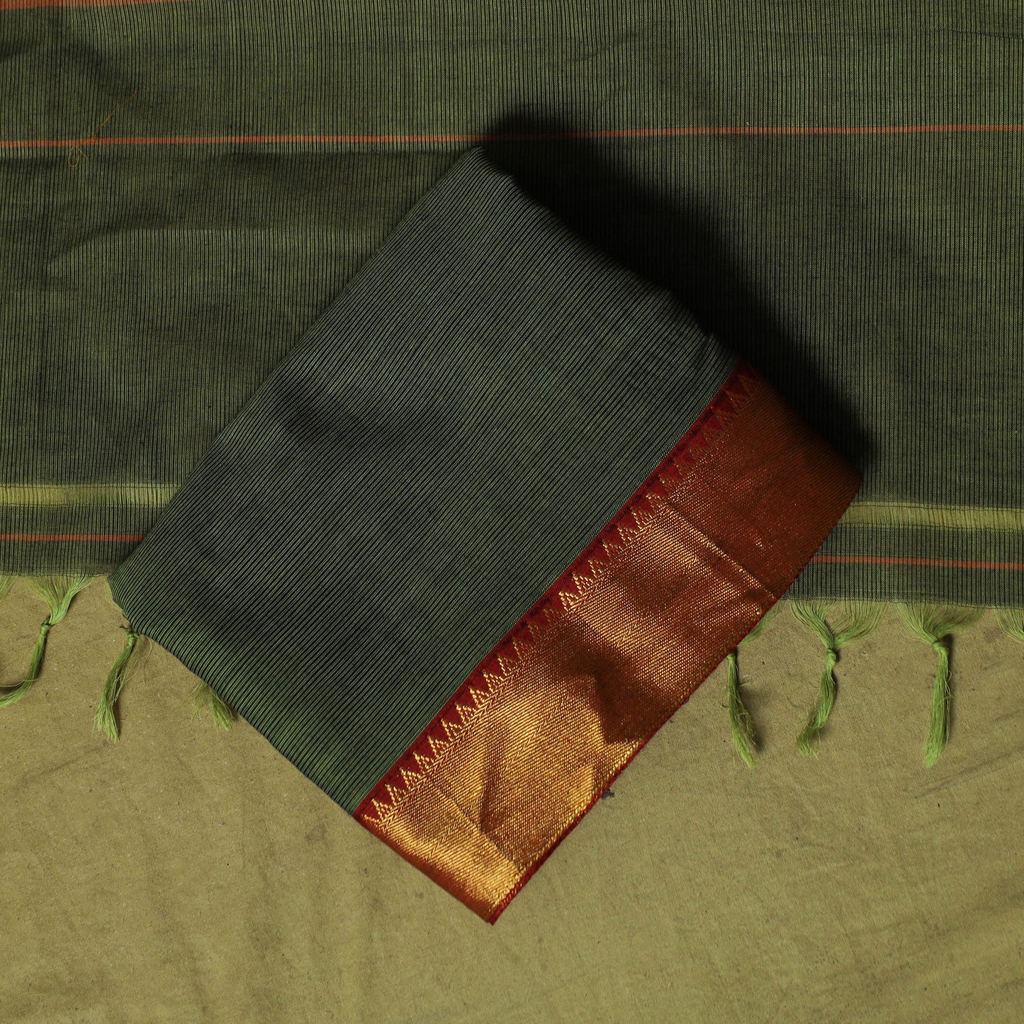 Dharwad Cotton 3pc Unstitched Dress Material Suit Set with Woven Zari Border 76