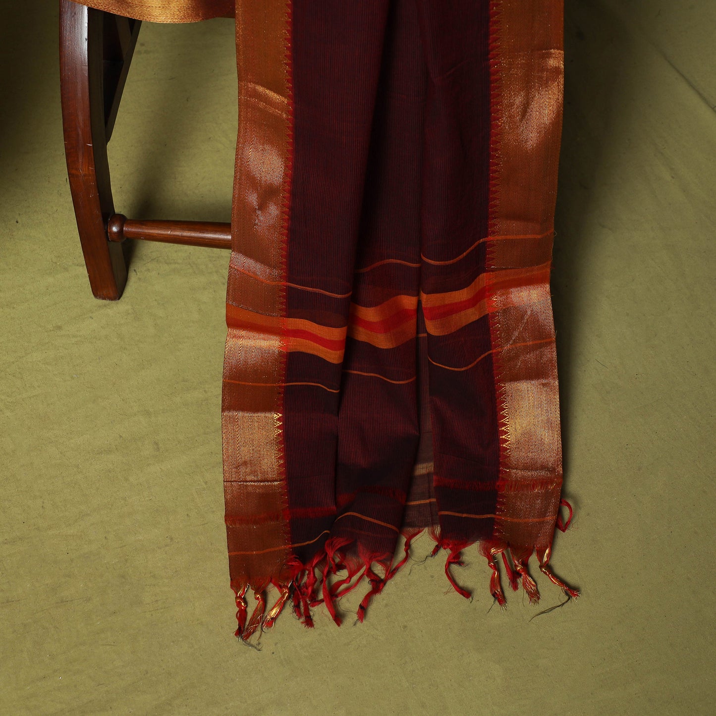 Dharwad Cotton 3pc Unstitched Dress Material Suit Set with Woven Zari Border 79