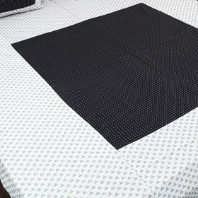 White - patchwork cotton double jacquard bed sheet set 36