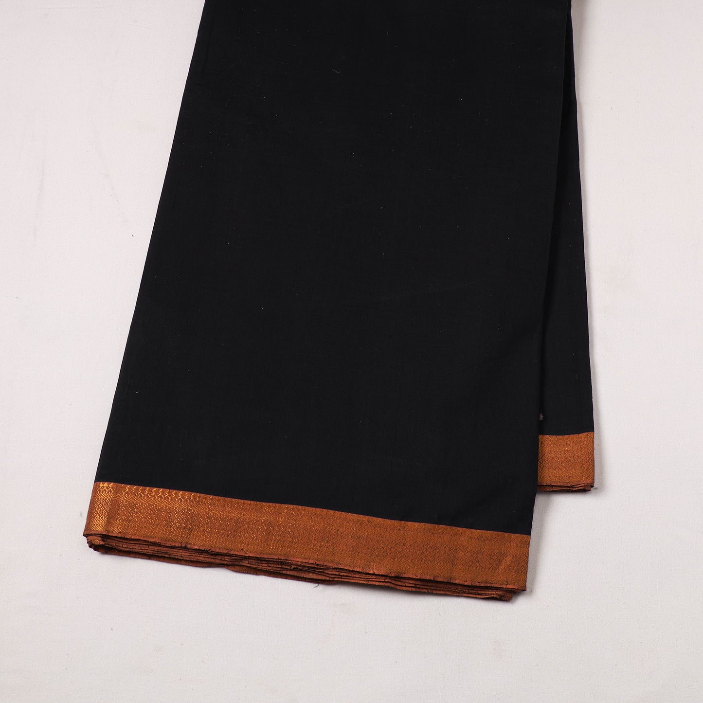 Black - handloom cotton zari border mangalagiri fabric 10