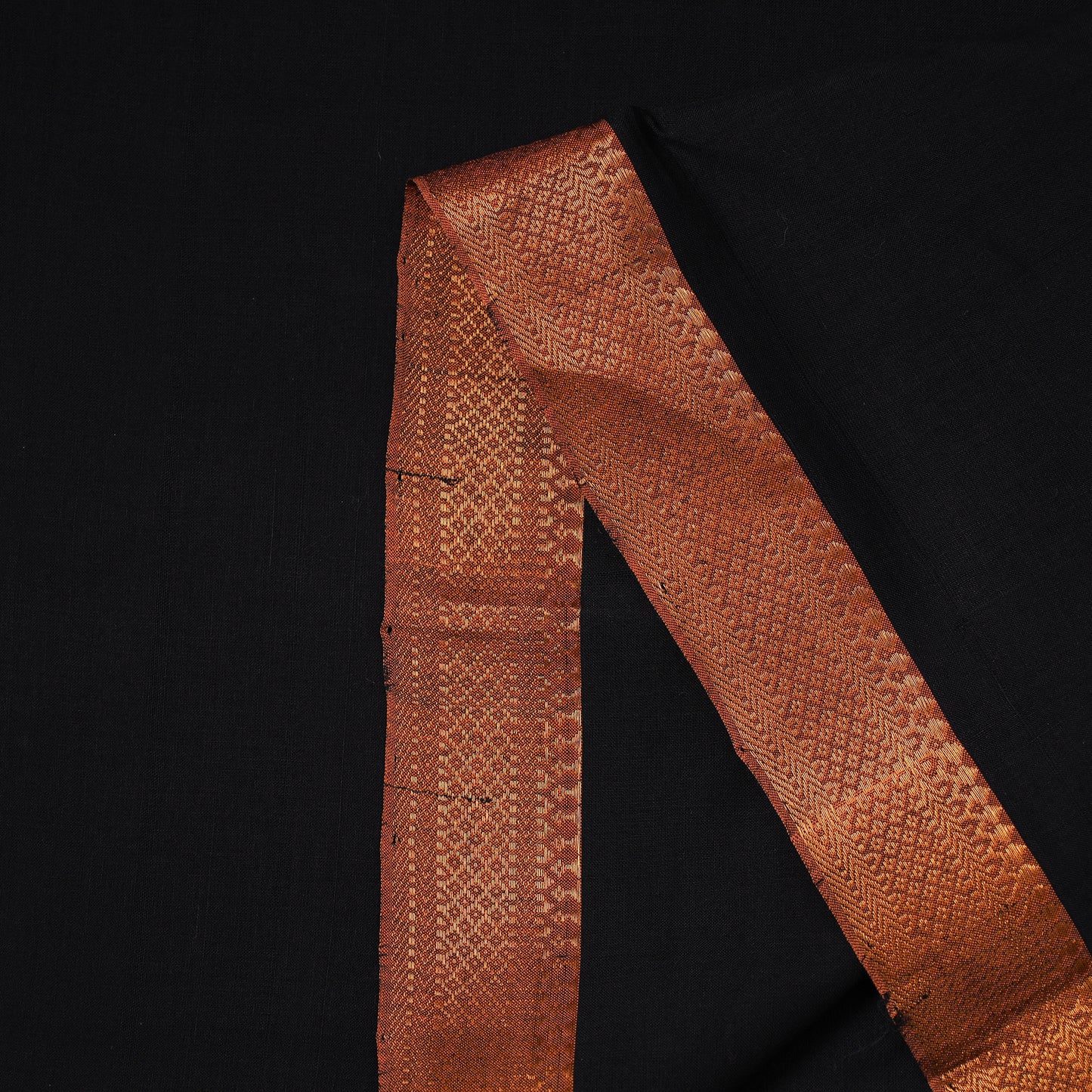 Black - handloom cotton zari border mangalagiri fabric 10