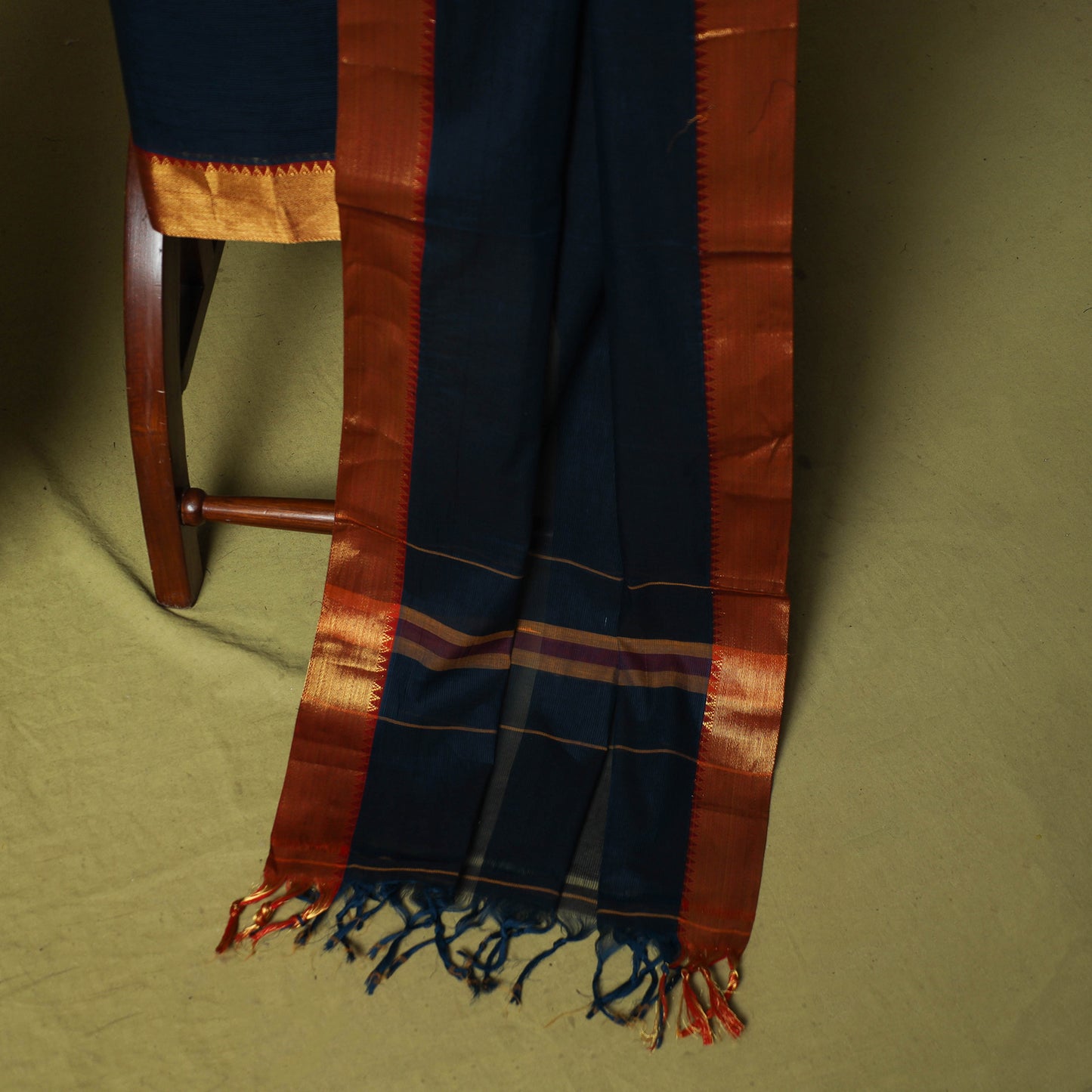 Dharwad Cotton 3pc Unstitched Dress Material Suit Set with Woven Zari Border 81