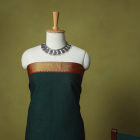 Dharwad Cotton 3pc Unstitched Dress Material Suit Set with Woven Zari Border 82