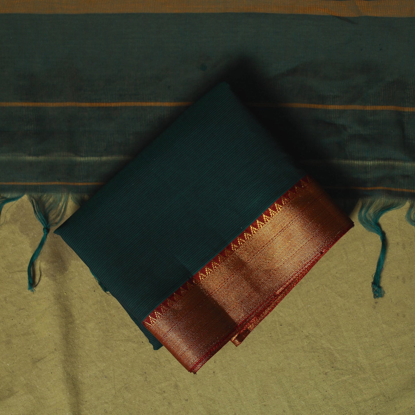 Dharwad Cotton 3pc Unstitched Dress Material Suit Set with Woven Zari Border 82