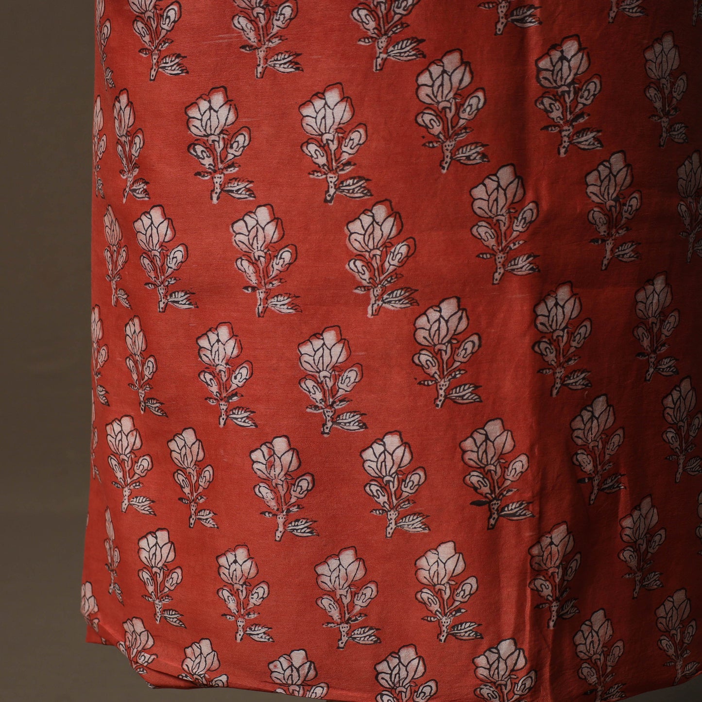 Akola Hand Block Print Chanderi Silk 2pc Unstitched Dress Material Kurta Set 06
