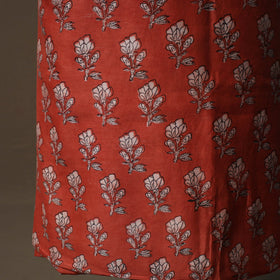 Akola Hand Block Print Chanderi Silk 2pc Unstitched Dress Material Kurta Set 06