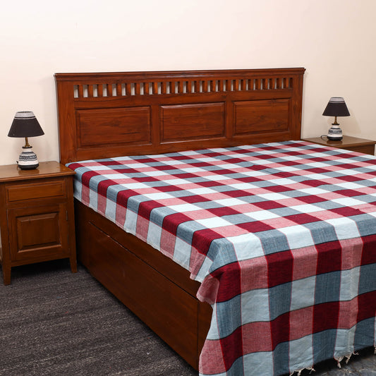 Multicolor - Plain Cotton Double Handloom Bed Cover (98 x 90 in) 39